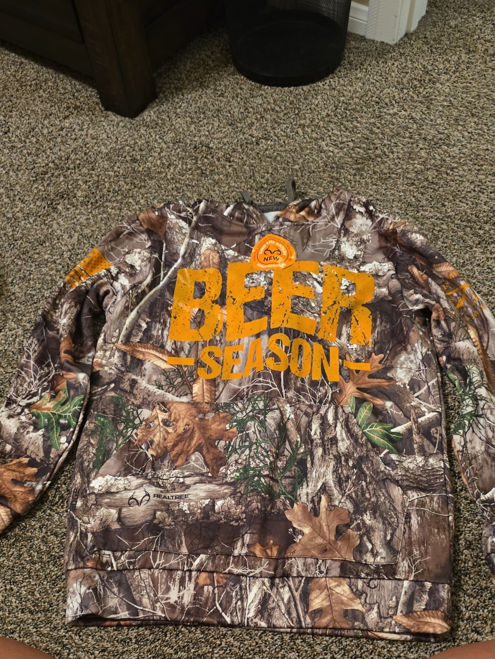 Grunt Style Real Tree Camo Beer Season Hoodie Mens Size Small EUC